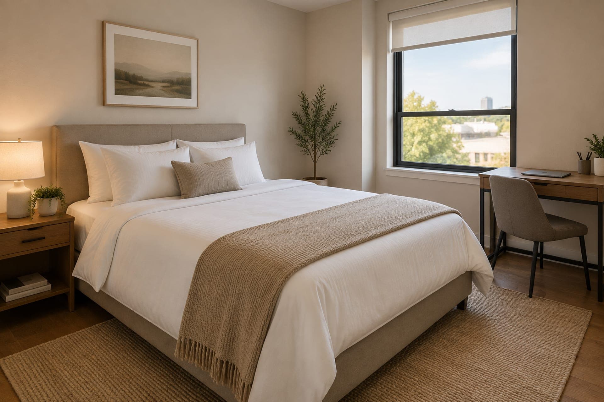 Furnished private bedroom ready for move-in